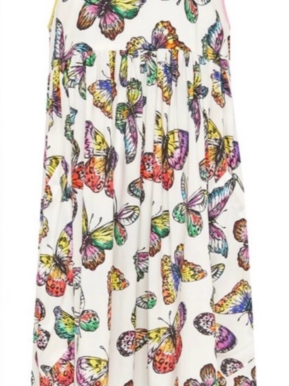 Stella McCartney White Maxi Dress with Multicolor Butterfly Print